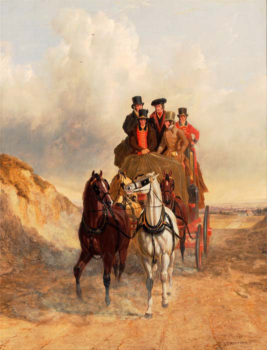 the royal mail coach on the road